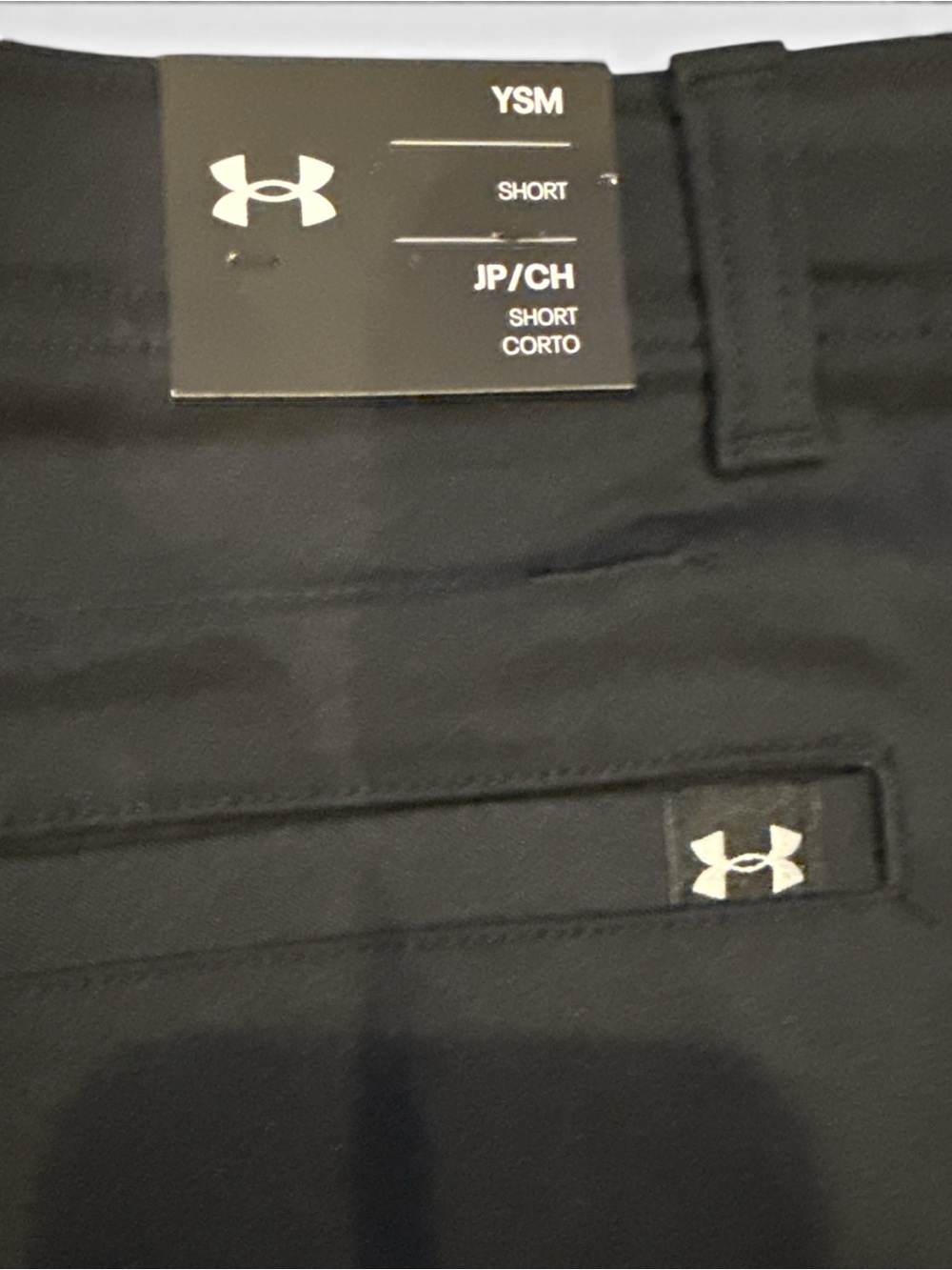 NWT Youth Under Armour Black Flat-Front Performance Shorts Golf Shorts Small - Picture 4 of 5